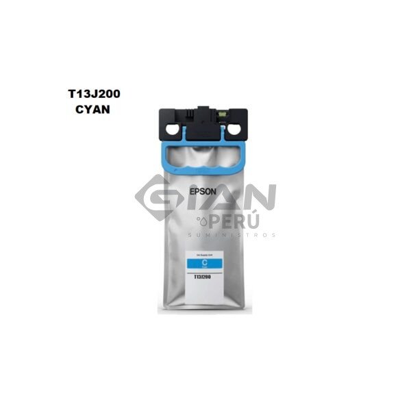 El cartucho Bolsa de Tinta Epson T13J200 Cian 204ml, Es Compatible Con Epson ® WorkForce EM-C8100 / EM-C8101, Con 15,000 Páginas.