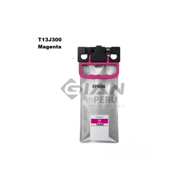 El cartucho Bolsa de Tinta Epson T13J300 Magenta 204ml, Es Compatible Con Epson ® WorkForce EM-C8100 / EM-C8101, Con 15,000 Páginas.