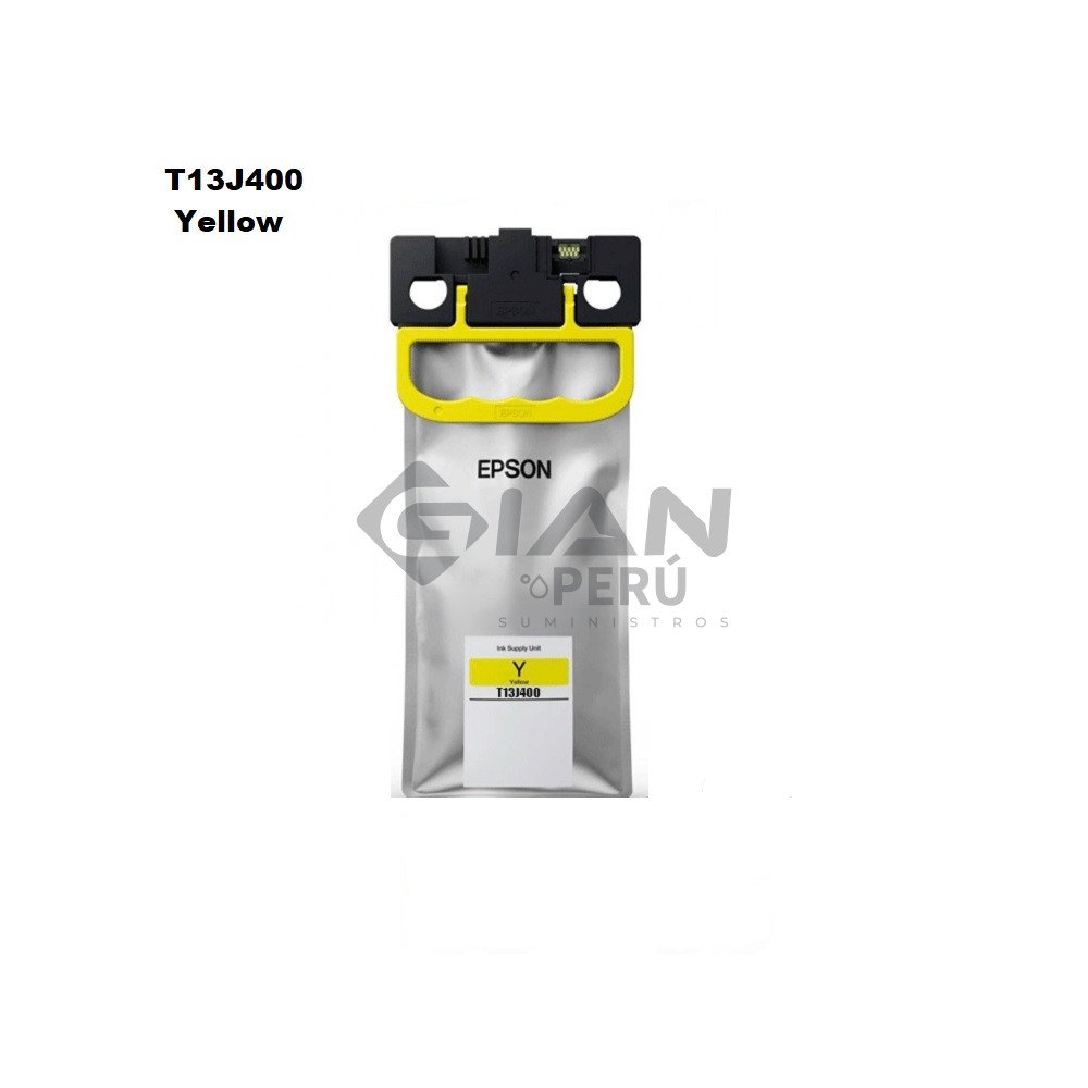 El cartucho Bolsa de Tinta Epson T13J400 Yellow 204ml, Es Compatible Con Epson ® WorkForce EM-C8100 / EM-C8101, Con 15,000 Páginas.
