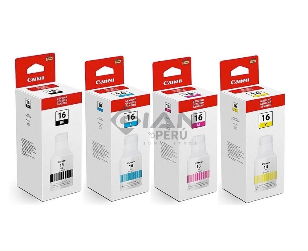 botella-de-tinta-canon-gi-16-maxify-gx-6010-gx7010 El kit Botella de Tinta Canon GI-16 CMYBK , Es compatible con los siguientes modelos de Impresora Canon Maxify GX-6010 GX710.