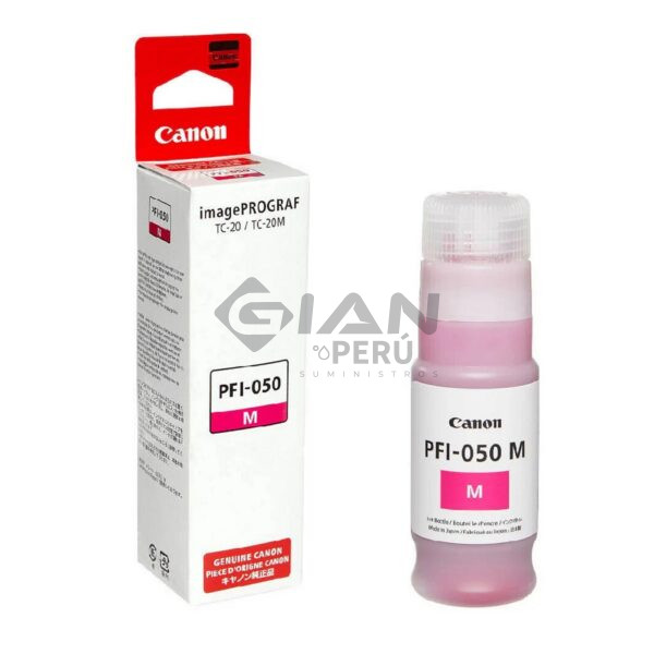 Botella de Tinta Canon PFI-050, Es compatible con los siguientes modelos Canon imagePROGRAF TC-20 / iPF TC-20M, magenta 7,300 Páginas.