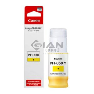 Botella de Tinta Canon PFI-050, Es compatible con los siguientes modelos Canon imagePROGRAF TC-20 / iPF TC-20M, Yellow 7,300