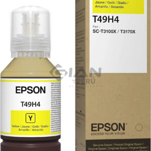 Botella Tinta Epson T49H400 Yellow, Código T49H400 es Compatible con Impresoras Epson Surecolor t3170x, sc-t3100x Con Rendimiento 6,000 Páginas.