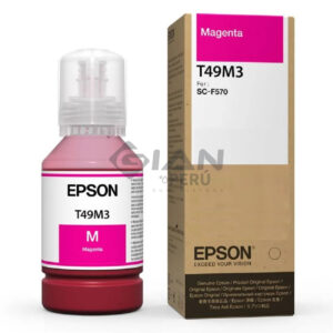 La Botella Tinta Epson T49M320 Magenta, Código T49M320 es Compatible con Impresoras Epson Surecolor F570, SC-F571, SC-F170 Rendimiento 6,000 Páginas.