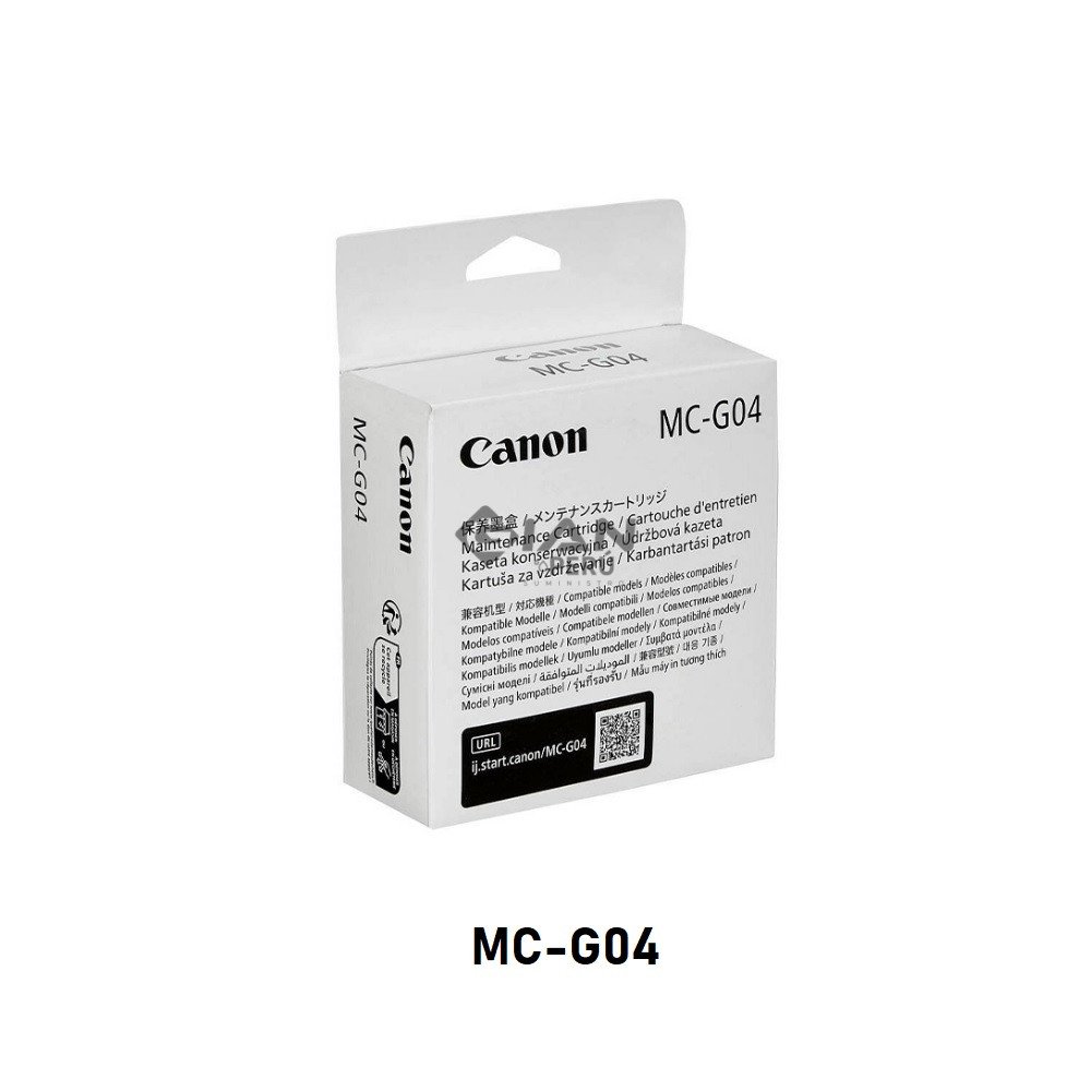 Compra la Caja de Mantenimiento Canon MC-G04 original. Repuesto para impresoras PIXMA compatibles. En stock y con garantía en Perú.
