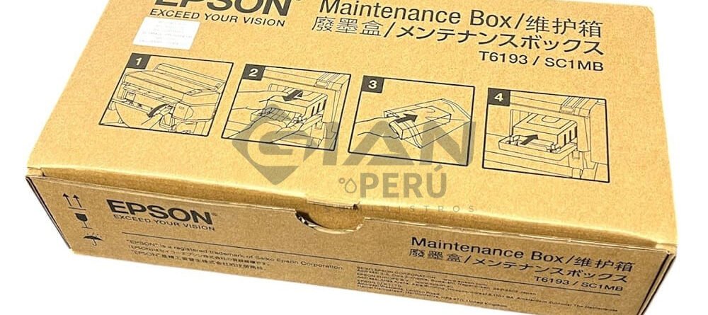 La Caja de Mantenimiento Epson T6193/SC1MB, Es Compatible Con Impresora SureColor F6000 / F6070 / F6200 / T5200 / T5270 / P20000.