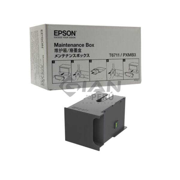 La Caja de Mantenimiento Epson T6711/PXMB3, Es Compatible Con Impresora Epson Multifuncional EcoTank L1455, Rendimiento 15,000 Págs.
