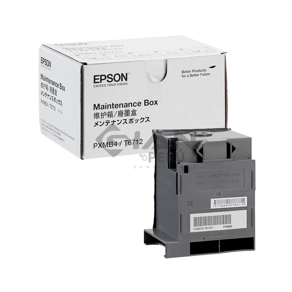La Caja de Mantenimiento Epson T6712/PXMB4, Es Compatible Con Impresora Epson WorkForce Pro WF-6090/ WF-6590/ WF-8090/ WF-8590.