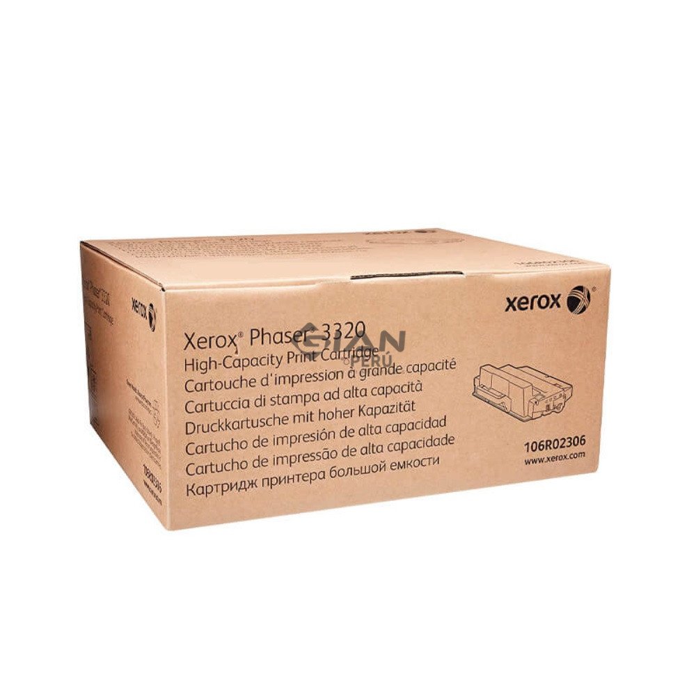 El Cartucho de Toner Xerox 106R02306 Negro, Es Compatible Con Impresora Xerox phaser 3320, Con Rendimiento 11,000 Páginas.