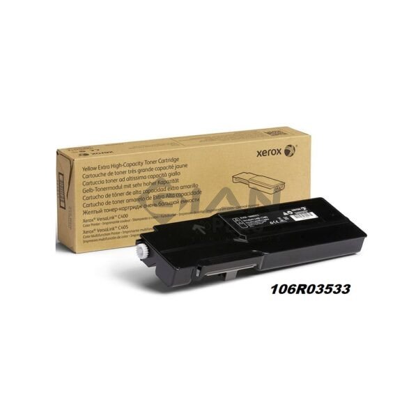 El Cartucho de Toner Xerox 106R03533 Yellow, Es Compatible Con Impresora Xerox VersaLink C400/C405, Rendimiento 8,800 Páginas.