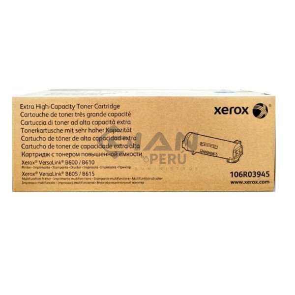 cartucho-de-toner-xerox-106r03945-versalink-b600-b605-b610-b615-negro-original El Cartucho de Toner Xerox 106R03945 Negro, Es Compatible Con Impresora Xerox B600/ B605/ B610/ B615, Rendimiento 46,700 Páginas.