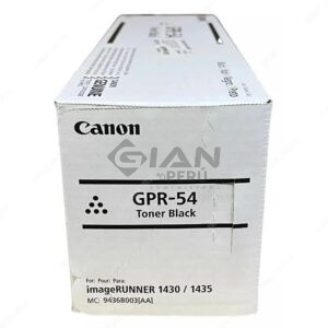 El Cartucho Toner Canon GPR-54 Black, Es compatible con los siguientes modelos Canon ImagRUNNER 1435i/ 1435iF / 1435, 54,000 Páginas.