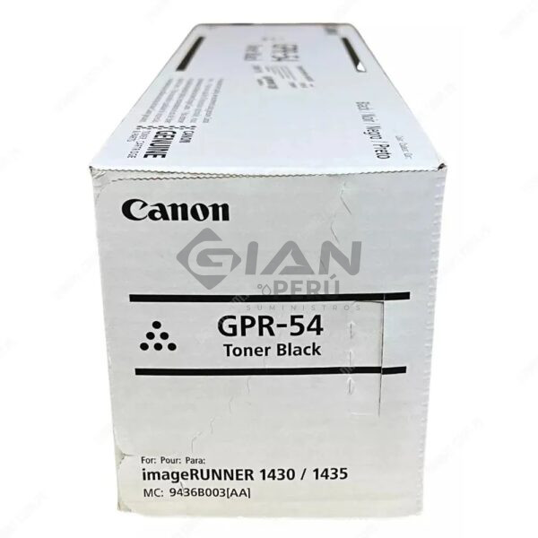 El Cartucho Toner Canon GPR-54 Black, Es compatible con los siguientes modelos Canon ImagRUNNER 1435i/ 1435iF / 1435, 54,000 Páginas.