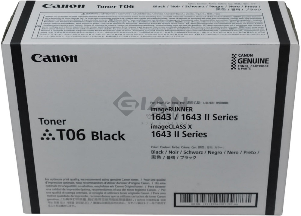 El Cartucho Toner Canon T06, Es compatible con los siguientes modelos Canon ImagRUNNER 1643P/ 1643i II/ 1643if II Negro, 20,500 Páginas.