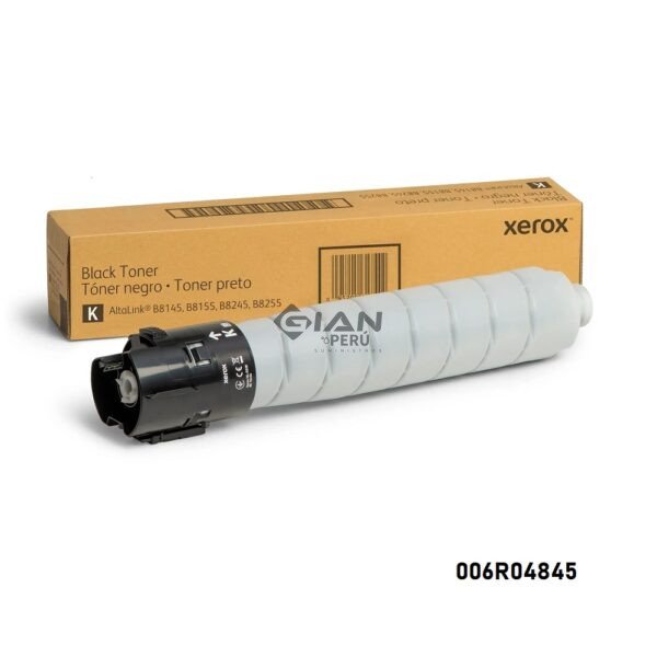Tóner Xerox 006R04845 negro de alta capacidad, con rendimiento 52.000 páginas. Compatible con Xerox AltaLink B8245, B8255, B8145 y B8155.