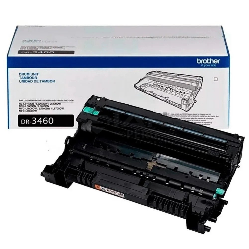Compra el Drum Brother DR-3460 Original para impresoras Brother HL-L5100DN, HL-L6400DW, DCP-L5650DN, MFC-L6700DW y más.