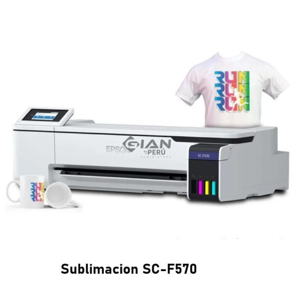 Epson SureColor F570 de sublimación 24". Impresión profesional, tinta UltraChrome DS, Wi-Fi y resolución de hasta 2400 x 1200 dpi.
