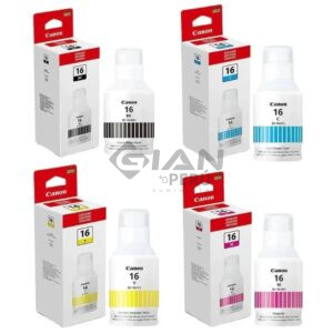 El kit Botella de Tinta Canon GI-16 CMYBK , Es compatible con los siguientes modelos de Impresora Canon Maxify GX-6010 GX710.