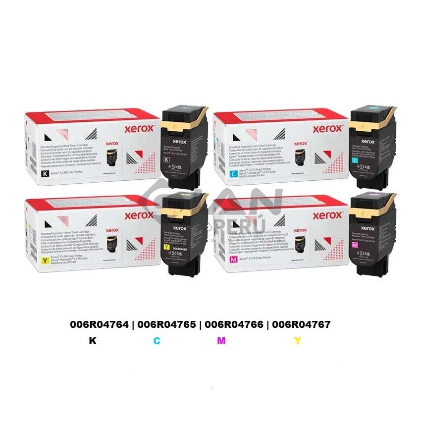 El Kit de Cartucho Toner Xerox VersaLink C415, Es Compatible Con Impresora Xerox 006R04764 | 006R04765 | 006R04766 | 006R04767, CMYBK.