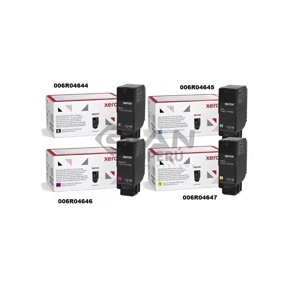 El Kit de Cartucho Toner Xerox VersaLink C620/ C625, Toner Xerox 006R04644 / 006R04645 / 006R04646 / 006R04647 Alta Capacidad