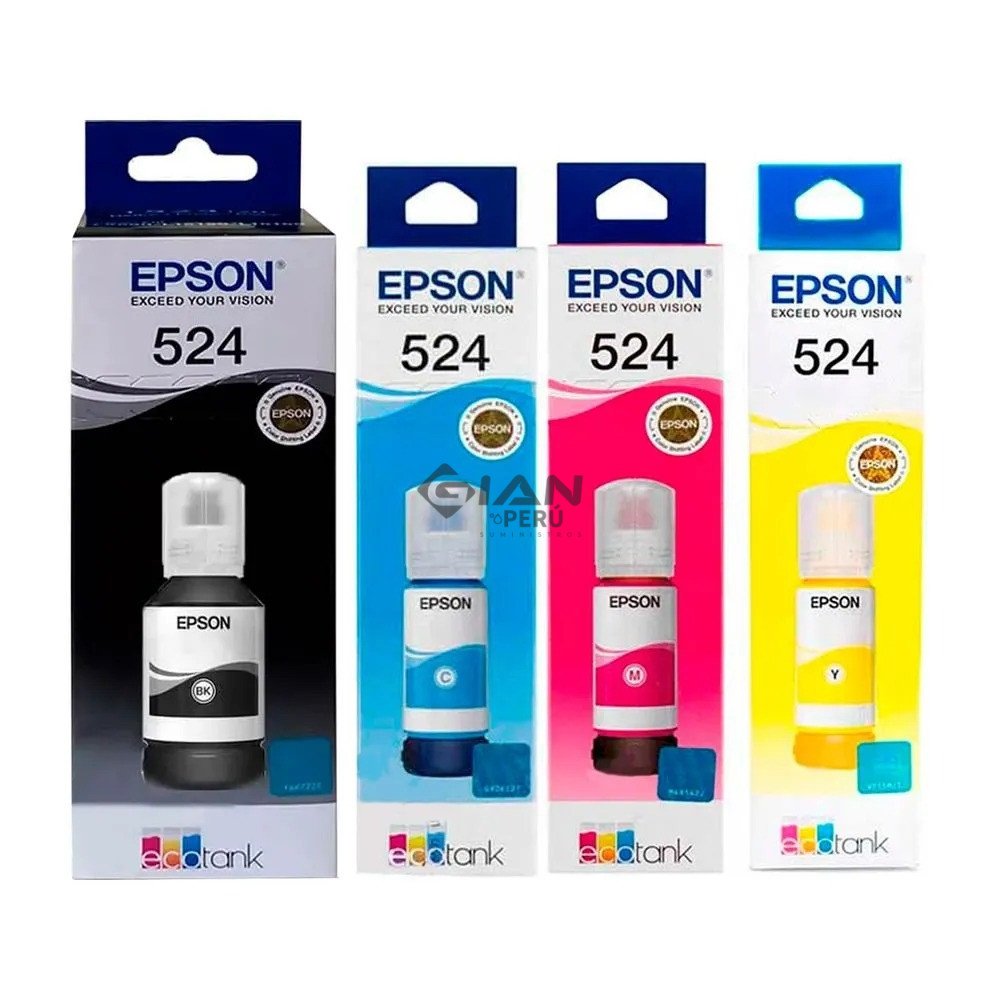 Compra la Botella de Tinta Epson T524 Yellow Original para EcoTank. Color amarillo intenso, alta calidad y excelente rendimiento.