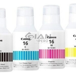 El kit Botella de Tinta Canon GI-16 CMYBK , Es compatible con los siguientes modelos de Impresora Canon Maxify GX-6010 GX710.