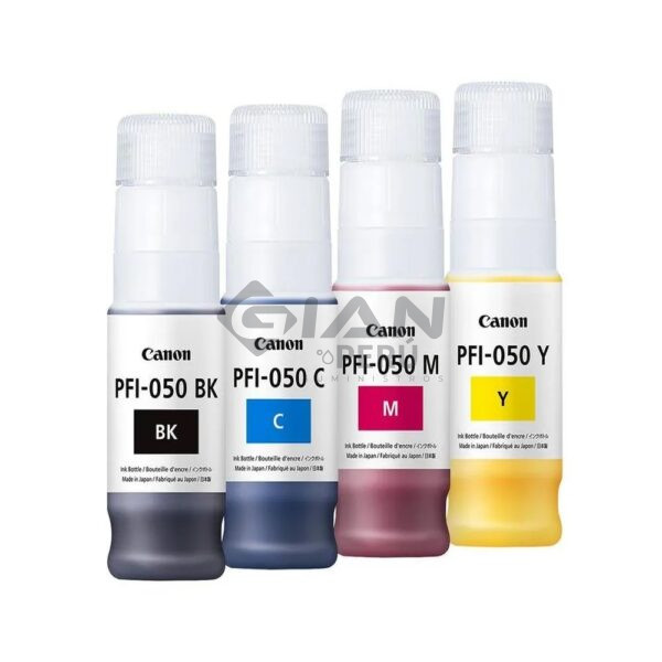El kit de Botella de Tinta Canon PFI-050, Es compatible con los siguientes modelos Canon imagePROGRAF TC-20 / iPF TC-20M, 7,300 Páginas.