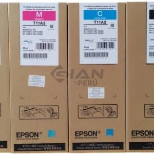 El Kit Bolsa de Tintas Epson T11B y T11A, Es Compatible Con Impresoras Epson workForce Pro WF-C5810/ WF-C5890 Negro 10k y color 5k Págs