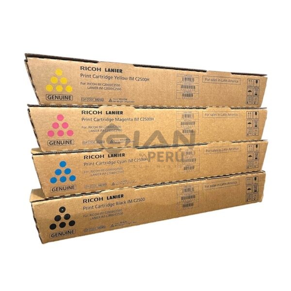El kit de Toner Ricoh Im c2500, im c2000 cmybk, Es compatible con los siguientes modelos de Impresora Ricoh IM C2500 /IM C2000.