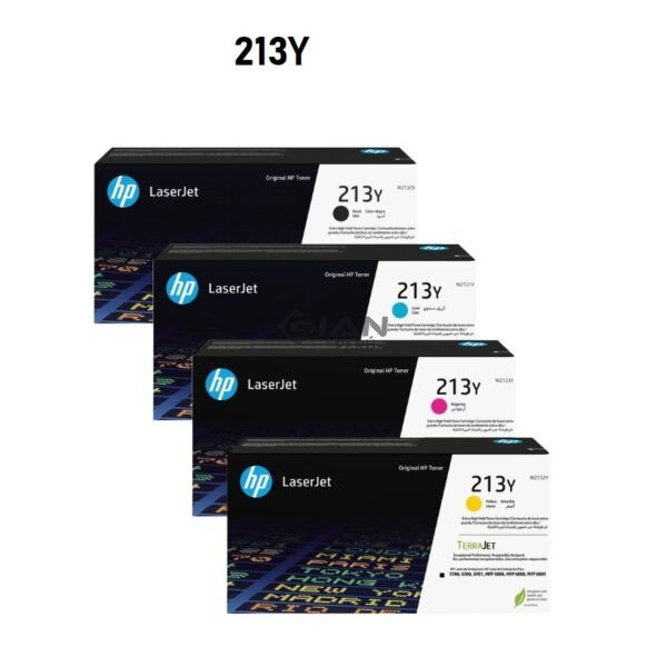 Compra pack de Tóner HP 213Y Negro Cyan Yellow Magenta Original. Alto rendimiento para HP Color LaserJet Enterprise. Calidad y garantía HP.