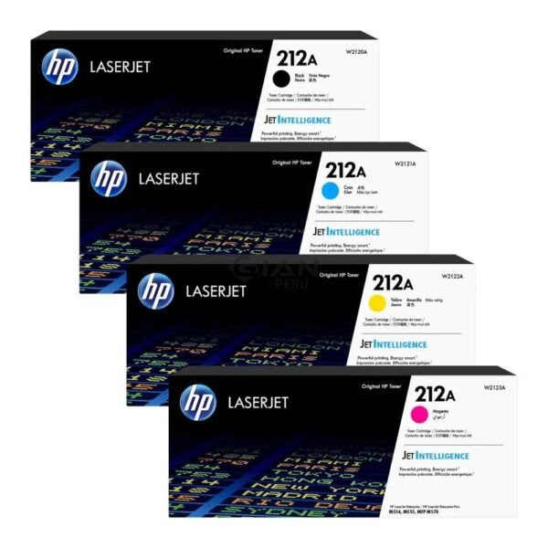 Pack de Tóner HP 212A Original para M554, M555 y M578. Compra tóner HP original en Perú.