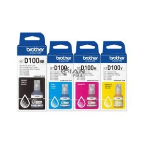 Compra la tinta Brother BTD100 negra, cyan , magenta, yellow original de ultra alto rendimiento. Imprime hasta 7,500 páginas con excelente calidad.