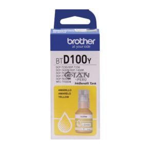 Compra la Tinta Brother BTD100Y amarilla Original de ultra alto rendimiento. Imprime hasta 5,000 páginas con excelente calidad.