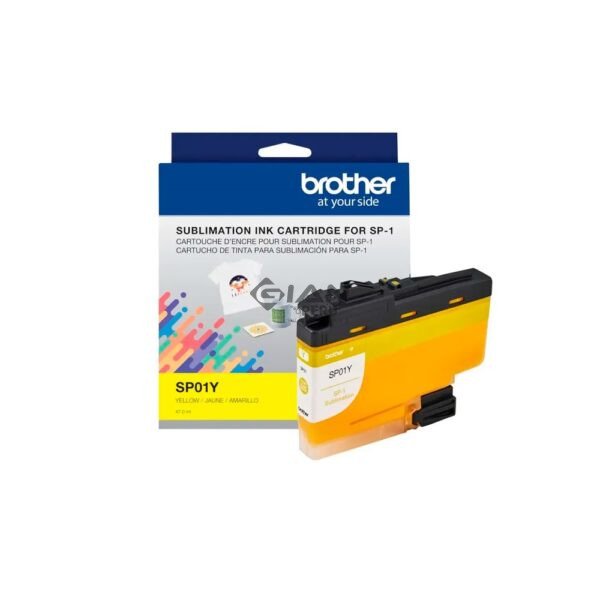 Compra la Tinta Brother SP01Y Yellow Original para la impresora Brother SP-1. Cartucho de 47 ml con colores vibrantes, calidad profesional.