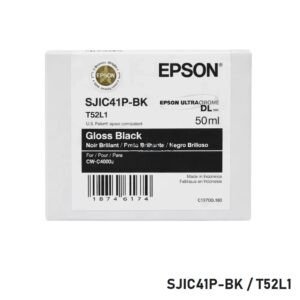 Compra la Tinta Epson SJIC41P / T52L1 Negro C13T52L120 Original, para Epson ColorWorks CW-C4000 con tinta pigmentada de alta calidad.