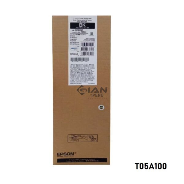 Tinta Epson T05A100 Black Original para WF-C878R y WF-C879R. Alta capacidad, tecnología DURABrite Pro y rendimiento de hasta 20,000 páginas.