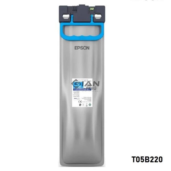 Tinta Epson T05B220 Cian Original para WF-C878R y WF-C879R. Ultra alta capacidad, calidad profesional y hasta 50,000 páginas ISO. Envios todo el Perú.