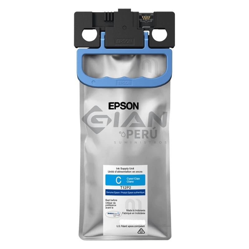 La Bolsa de Tinta Epson T12P200 (T12P2) Cyan, Es Compatible Con Impresoras Epson workForce Pro EM-C800| EP-C800, 20,000 Páginas.