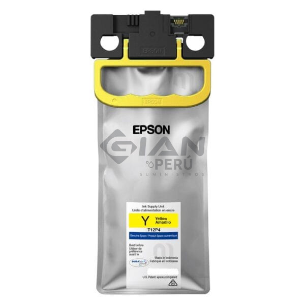 La Bolsa de Tinta Epson T12P400 (T12P4) Yellow, Es Compatible Con Impresoras Epson workForce Pro EM-C800| EP-C800, 20,000 Páginas.