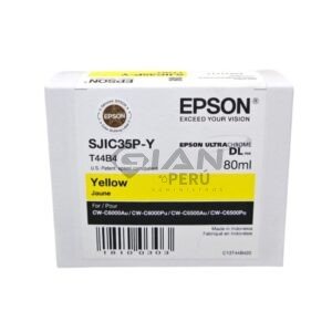 El Cartucho de Tinta Epson SJIC35P-Y Yellow C13T44B420, Es Compatible Con Impresoras Epson CW-C6000| CW-C6500, Volumen 80ml.