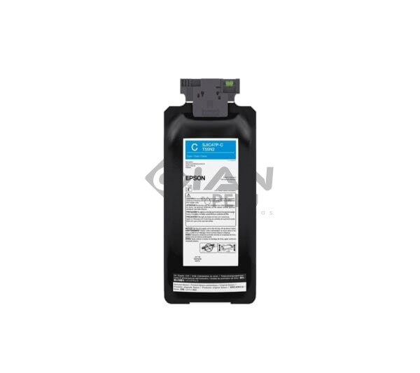 El Cartucho de Tinta Epson T55N220 Cyan SJIC47P-C, Es Compatible Con Impresora Epson ColorWorks CW-C8000u Volumen De Tinta 480ml.