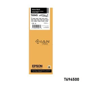 Compra la Tinta Epson T6945 Negro Mate C13T694500 Original de 700 ml. Compatible con impresoras Epson SureColor. Calidad profesional.