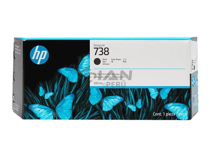 El Cartucho de Tinta Hp 498N8A Negro 738, Es Compatible Con Impresoras Plotter Hp DesignJet T850 / T950 MFP Series, Volumen 300 Mililitros.