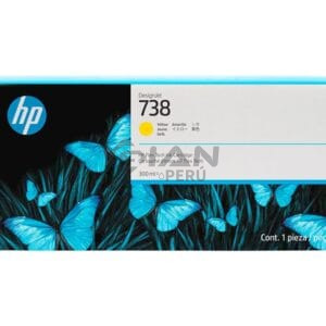 El Cartucho de Tinta Hp 676M8A Yellow 738, Es Compatible Con Impresora e Plotter Hp DesignJet T850 / T950 MFP Series, Volumen 300 Mililitros. 