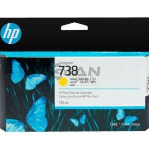 El Cartucho de Tinta Hp 698N7A Yellow 738, Es Compatible Con Impresora e Plotter Hp DesignJet T850 / T950 MFP Series, Volumen 130 Mililitros. 