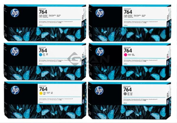El kit de Tinta HP 764, Compatible con Impresora Plotter Hp DesignJet T3500, con Rendimiento 300ml. 