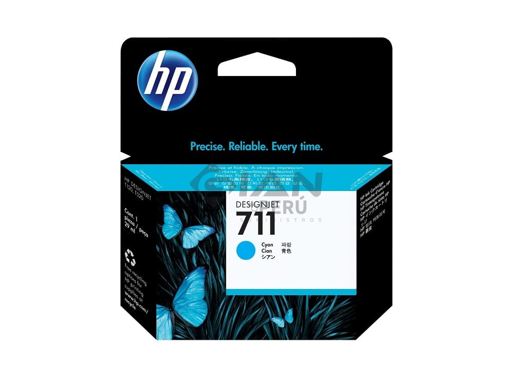 El Cartucho de Tinta Hp CZ130AL Cyan 711, Es Compatible Con Impresora Plotter Hp DesignJet T120 / T520, Volumen De Tinta 29ml.
