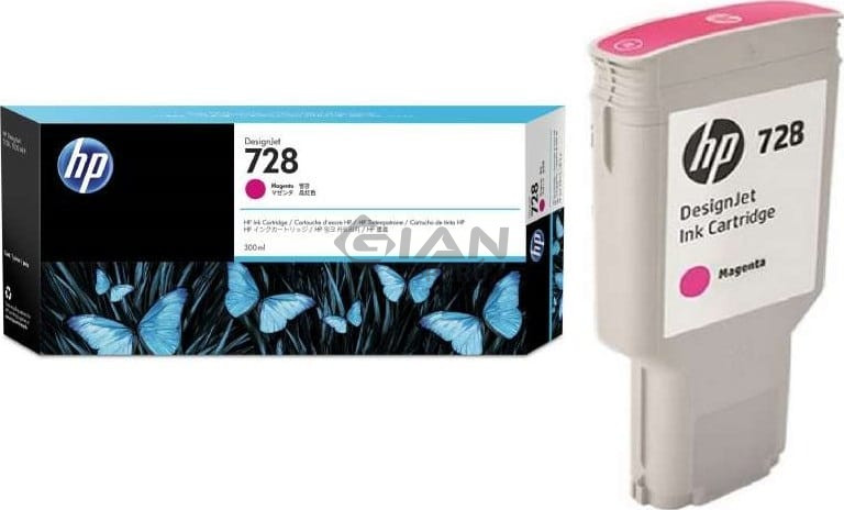El Cartucho de Tinta Hp F9K16A Magenta 728, Es Compatible Con Impresora e Plotter Hp DesignJet T730 / T830 MFP Series, Volumen 300ml. 