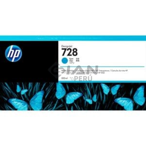 El Cartucho de Tinta Hp F9K17A Cyan 728, Es Compatible Con Impresora e Plotter Hp DesignJet T730 / T830 MFP Series, Volumen 300ml.