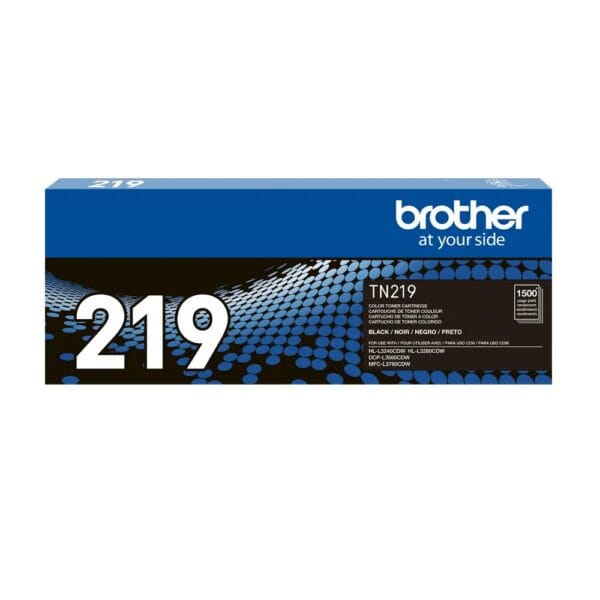 El Cartucho Toner Brother TN-219BK Black, Es Compatible Con Impresora Brother L3560, L3760, L3280, Con Rendimiento 1,500 Páginas.